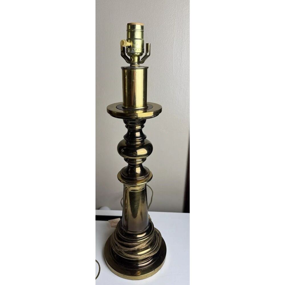 Vintage Antique Brass Cast Iron Table Lamp Working Tested